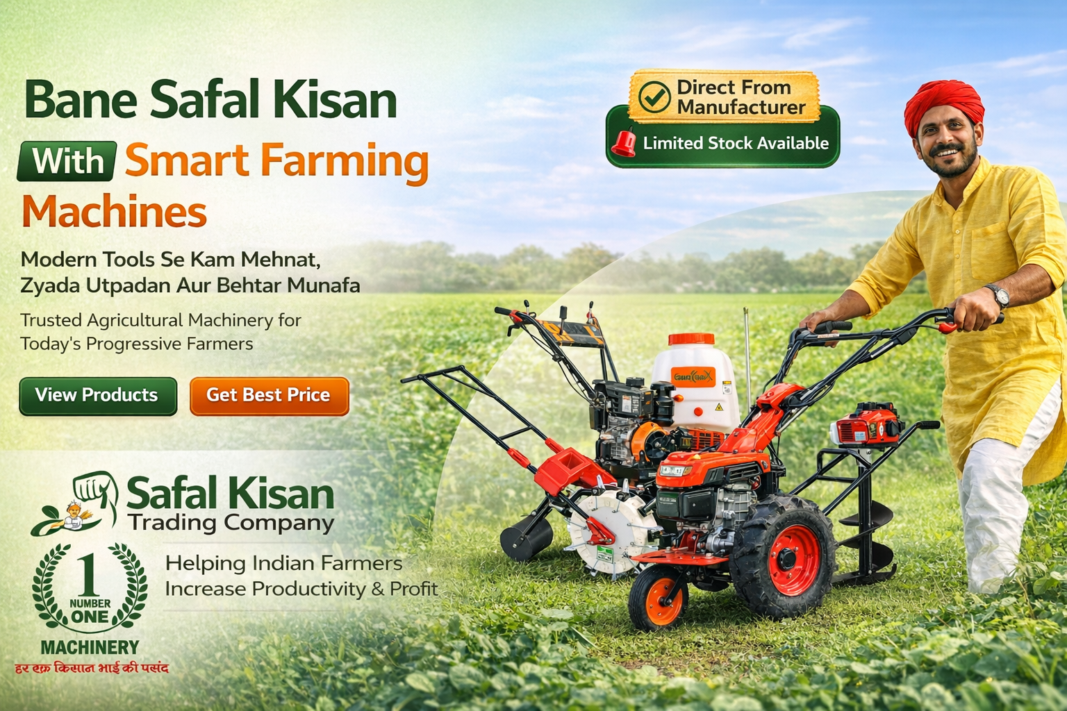 Power Weeders, Reapers, Seed Drills