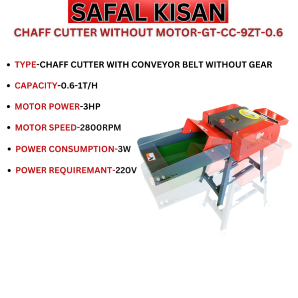SAFAL KISSAN Chaff Cutter Without Motor – Conveyor Belt Type (GT-CC-9ZT-0.6)