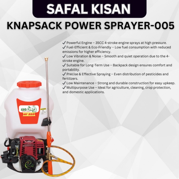 Knapsack power Sprayer-005-4 Safal Kisan Knapsack Power Sprayer-005 (50CC, 4 Stroke, Petrol)