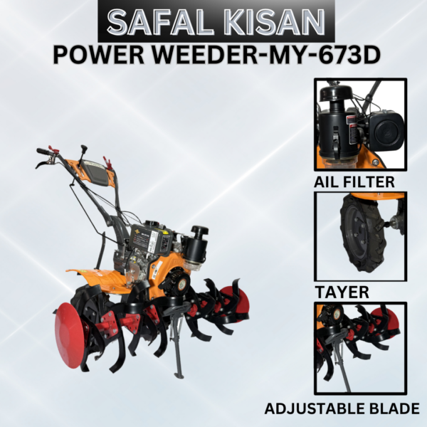 Safal Kisan MY-673D Diesel Power Weeder – KAMA Engine Mini Tiller