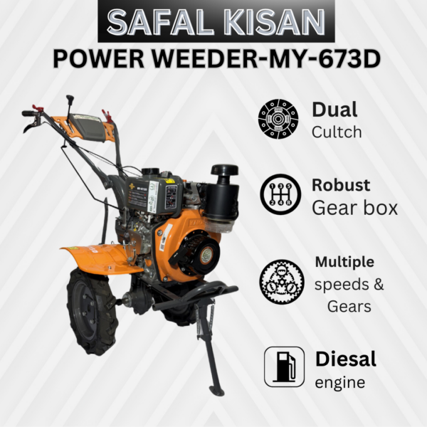 Safal Kisan MY-673D Diesel Power Weeder – KAMA Engine Mini Tiller