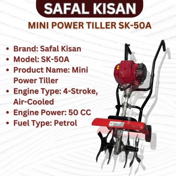 Safal Kisan MINI Power Tiller SK001 – Lightweight 2 Stroke Petrol Cultivator