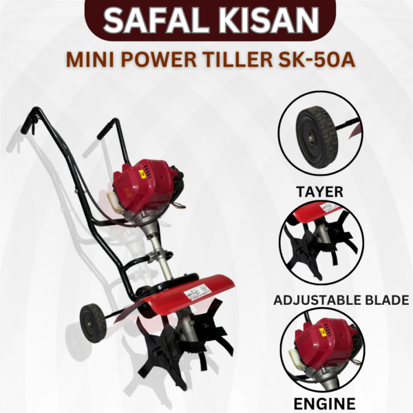Safal Kisan MINI Power Tiller SK001 – Lightweight 2 Stroke Petrol Cultivator