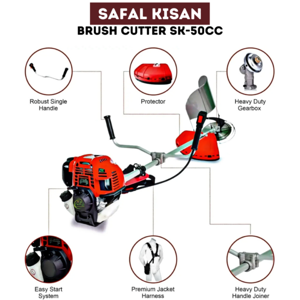 Safal Kisan SK-50CC 50CC Petrol Brush Cutter for Farming & Gardening