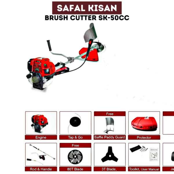 Safal Kisan SK-50CC 50CC Petrol Brush Cutter for Farming & Gardening