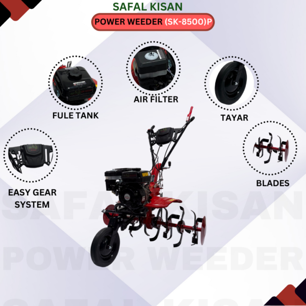 SK-8500P 7.5 HP Petrol Power Weeder – Heavy Duty Rotary Cultivator