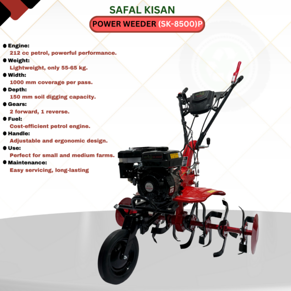 SK-8500P 7.5 HP Petrol Power Weeder – Heavy Duty Rotary Cultivator