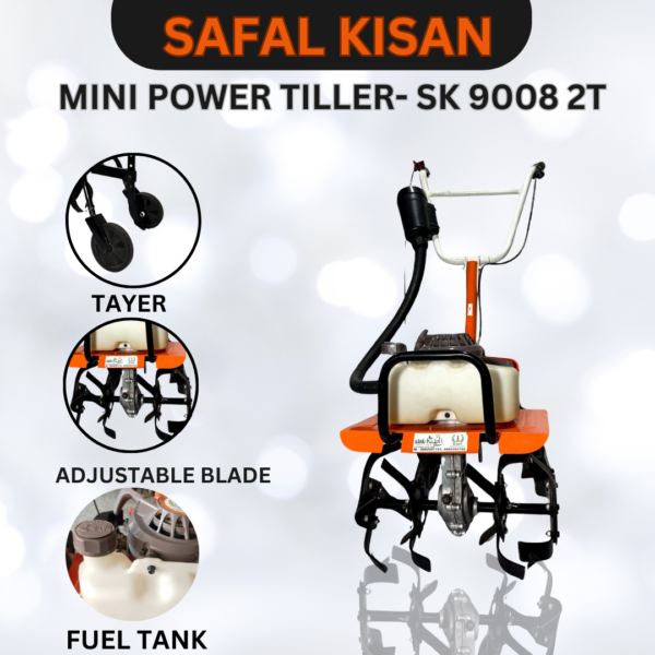 Safal Kisan SK-90082T 90CC Mini Power Tiller – 2 Stroke Petrol Cultivator