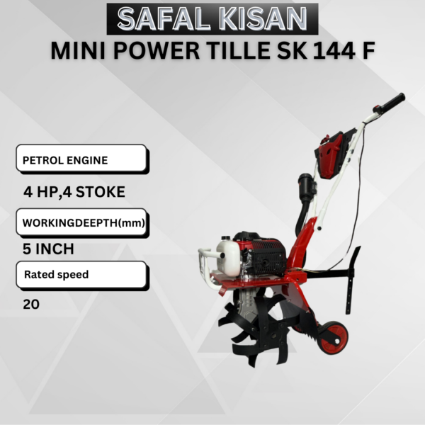 Safal Kisan MINI Power Tiller SK-144F – 4 Stroke Petrol Mini Cultivator