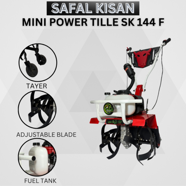 Safal Kisan MINI Power Tiller SK-144F – 4 Stroke Petrol Mini Cultivator