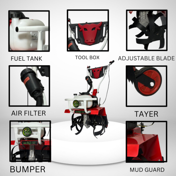 Safal Kisan MINI Power Tiller SK-144F – 4 Stroke Petrol Mini Cultivator