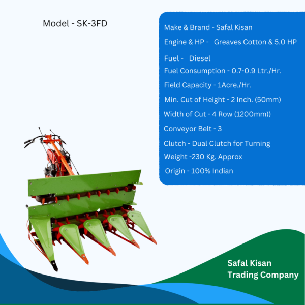 Safal Kisan SK-3FD Self-Propelled Diesel Power Reaper for Wheat & Paddy