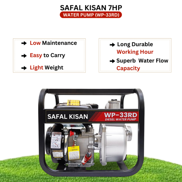 Safal Kisan WP-33RD Portable Diesel Water Pump for Farm Irrigation