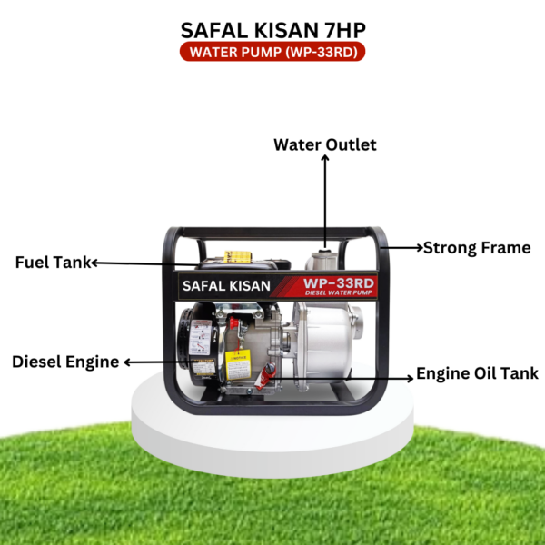 Safal Kisan WP-33RD Portable Diesel Water Pump for Farm Irrigation