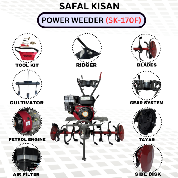 sk-170F-2 Safal Kisan SK-170F Petrol Cultivator for Dry Land Farming
